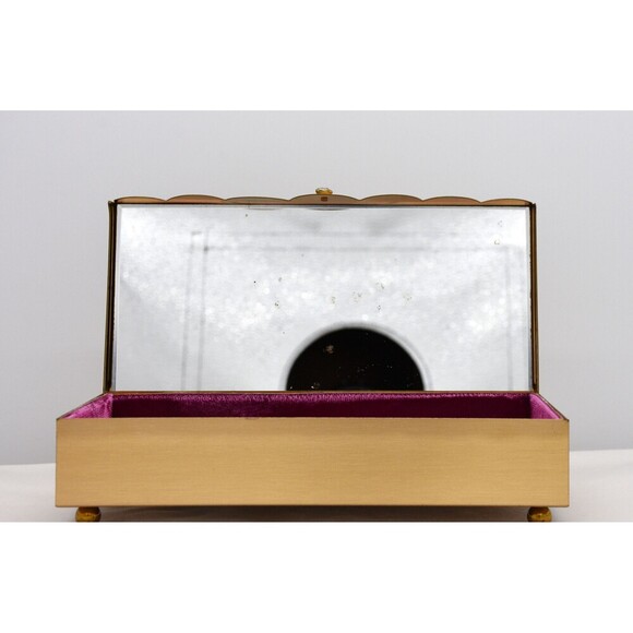 Gold Leaf with Diamond stud jewels with Fuchsia soft velvet‎ lining jewelry box - Picture 3 of 7